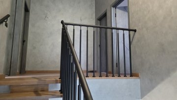 Ограждение лестницы  из нержавеющей стали с полимерным покрытием